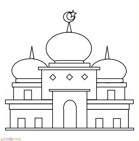 Contoh Gambar Masjid Untuk Lomba Mewarnai Kumpulan Gambar Menarik