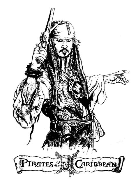 Dessin Inspire Par Le Film Pirates Des Caraibes Jack Sparrow Permission Pour Usag Pirate