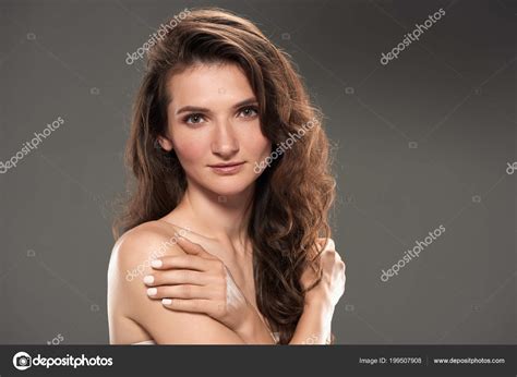 Beautiful Nude Woman Perfect Skin Isolated Grey Stock Photo By Edzbarzhyvetsky