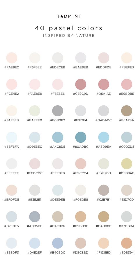 8 Pastel Color Palettes Inspired By Nature TADMINT Hex Color