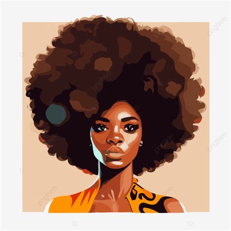 Afro Woman Vector Sticker Clipart Black Beautiful Girl With Afro Head
