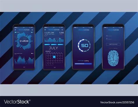 Ui Ux And Gui Template Layout For Mobile App Vector Image