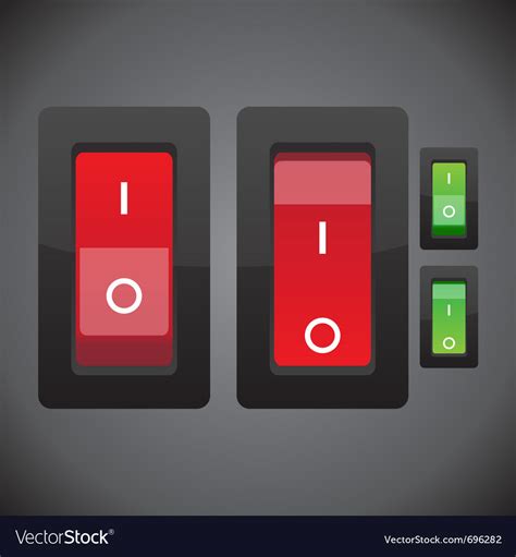 Red And Green On Off Switch Button Royalty Free Vector Image