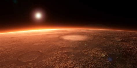 Hd Wallpaper Sci Fi Mars Crater Planet Planetscape Sun