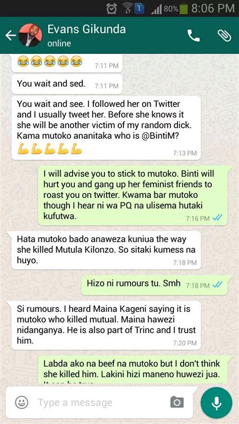 Ghafla 254 Screenshots Of Evans Gikunda Bragging To Have Slept With