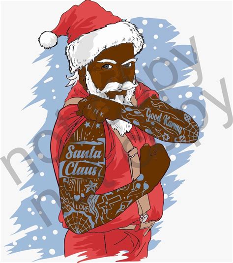 Santa Claus Santa Christmas African American Art Poster Etsy