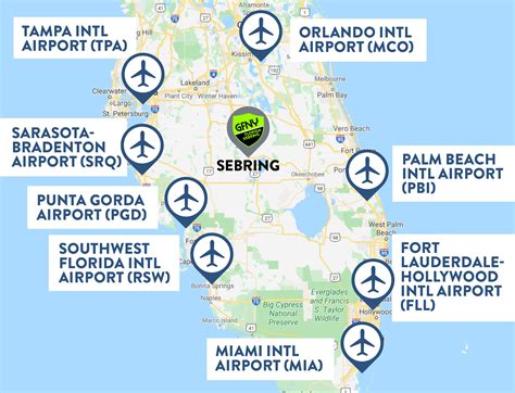 Map Of Florida Showing Airports Map Of World