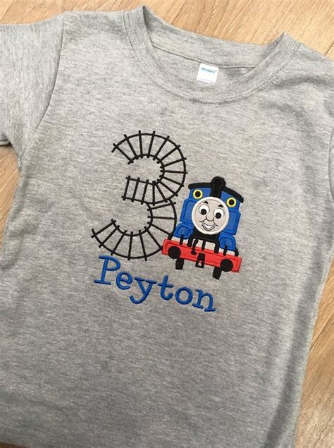 Personalized Thomas The Train Birthday Shirt Embroidered Etsy