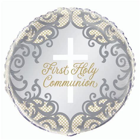 New Gold And Silver First Holy Communion 18 Foil Balloon