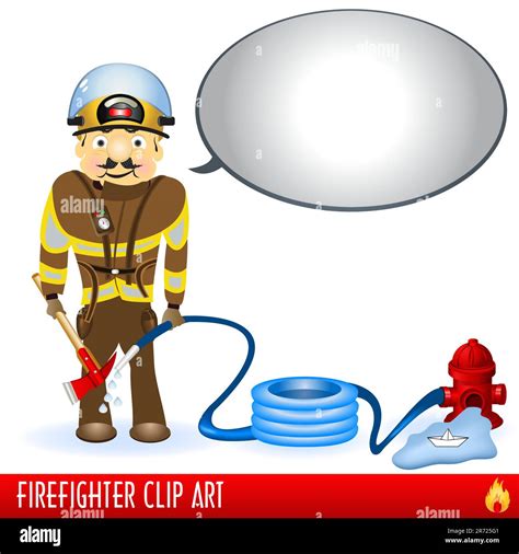 Vector Illustration Of A Firefighter Stock Vector Image And Art Alamy