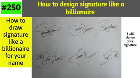 How To Draw Billionaire Signature Style For Your Name Signature For
