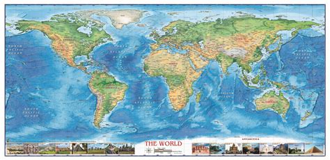 There are 28 giant landforms map for sale on etsy, and they cost 120,79 $ on average. World Physical Map with Wonders - Europe Centered - The Map Shop