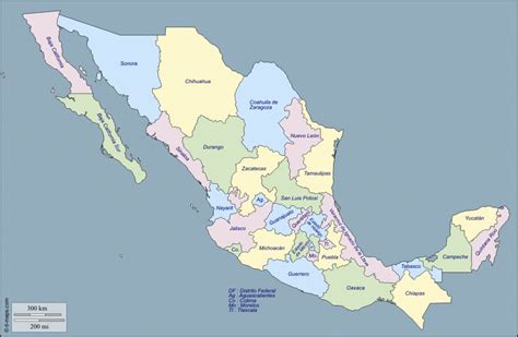 Mapa De México Con Nombres República Mexicana Descargar E Imprimir Mapas