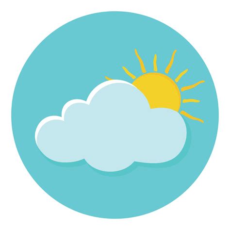 Flat Sun Behind Cloud Over Blue Sky Weather Icon Clipart In Animated