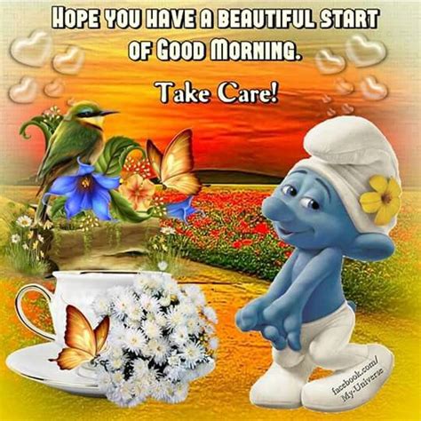 M Smurfs Good Morning Funny Things Fictional Characters Beautiful