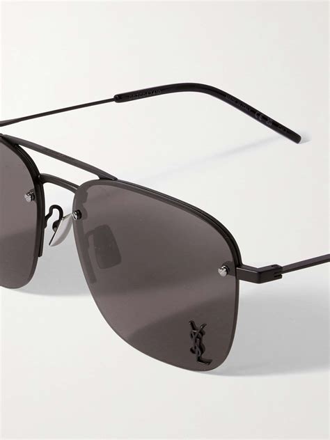 Saint Laurent Eyewear Embellished Aviator Style Metal Sunglasses Net A Porter