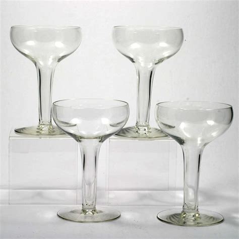 vintage hollow stem saucer champagne glasses 1920s set 4 hollow stem champagne glasses