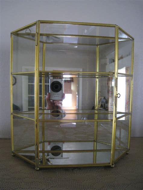 Choose a display case that fits what you'll be using it for. Vintage Brass Glass Mirror Curio Cabinet Miniature/Trinket ...