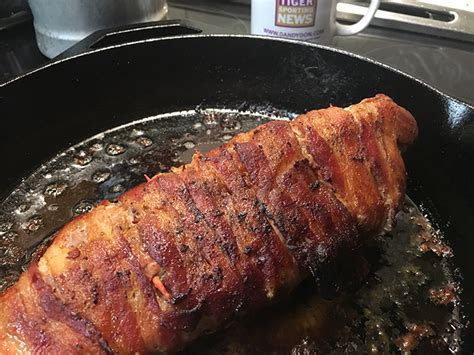 Bacon Wrapped Boudin And Cream Cheese Stuffed Pork