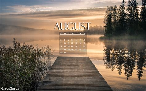Free August 2020 Desktop Calendar Wallpaper