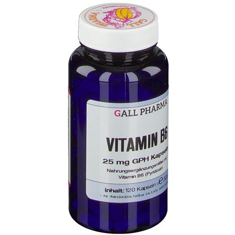 Vitamin b6, or pyridoxine, is necessary for optimal health. GALL PHARMA Vitamin B6 25 mg GPH 120 St - shop-apotheke.com