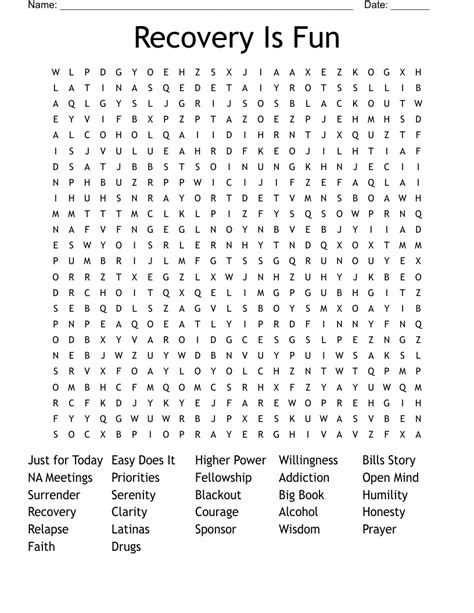 Recovery Word Search Printable Printable Word Searches Recovery Word Search Puzzles Printable