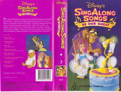 SING ALONG SONGS BE OUR GUEST NUMBER 3 DISNEY VHS PAL VIDEO A RARE FIND