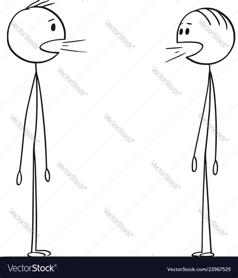 Cartoon Of Two Men Conversation Both Talking Vector Image