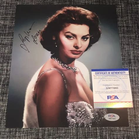 Sophia Loren Signed Autograph 8x10 Photo Sexy Actress Legend Psadna