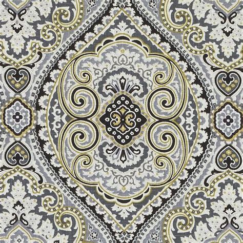 Charcoal Grey Upholstery Fabric Custom Grey Paisley Curtains Large