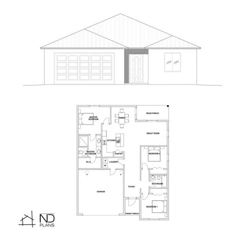 28x36 House 3 Bedroom 2 Bath 1 008 Sq Ft Pdf Floor Plan Instant Download Model 3c Etsy Canada