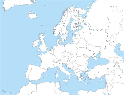 Europe Map Countries In Color Printable Blank Europe