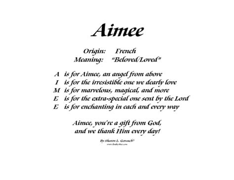 Meaning Of Aimee Lindseyboo
