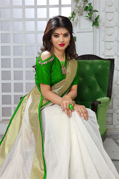 Buy White Chanderi Saree For Womens Online India Best Prices Reviews