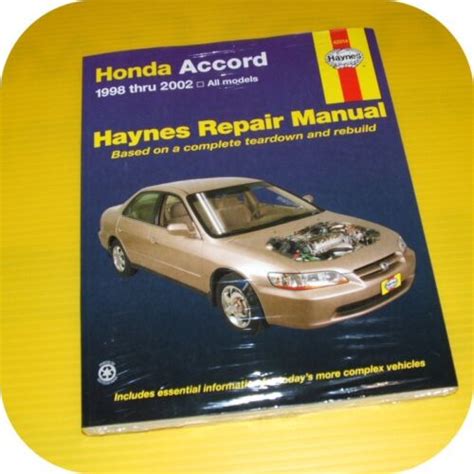 Repair Manual Book Honda Accord 98 02 Dx Ex Lx Owners Ebay