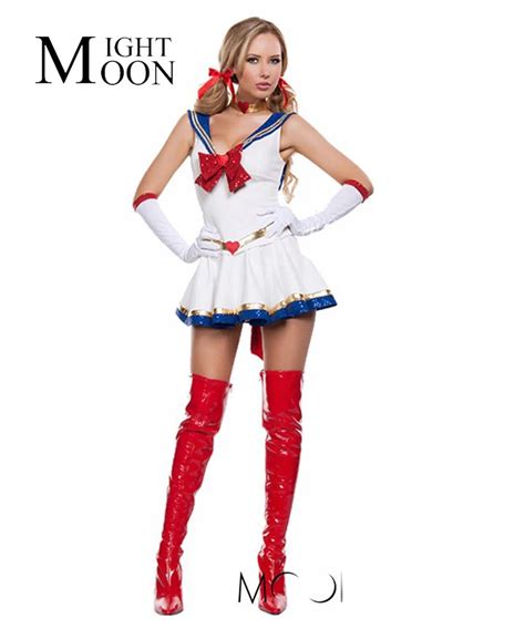buy moonight ladies sexy white sailor moon costume cartoon movie cosplay girl