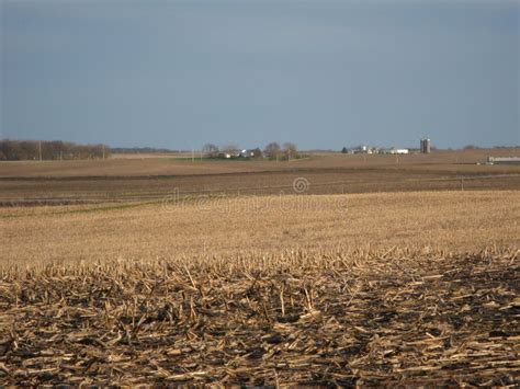 Harvested Corn Field In Iowa Stock Photo Image Of Agriculture