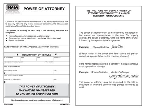 Oregon Motor Vehicle Power Of Attorney Form 735 500 Eforms