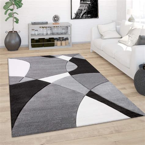 Paco Home Tapis De Salon Tapis Poil Ras Moderne Look 3d Découpe De Contour Motif Abstrait