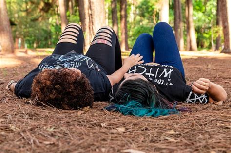 Premium Photo Lesbian Girlfriends Couple On A Beautiful Sunny Day In The Park