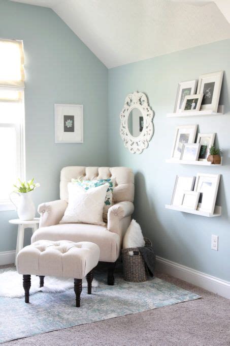 Light Blue Home Office With Gray Accents Office Pinterest Gray