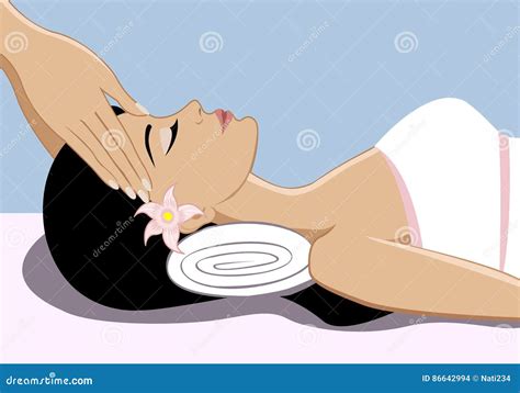 Woman Relaxing At Spa Stock Vector Illustration Of Beautiful 86642994
