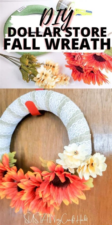 Diy Dollar Store Wreath For Fall Diy Dollar Store Crafts Projects