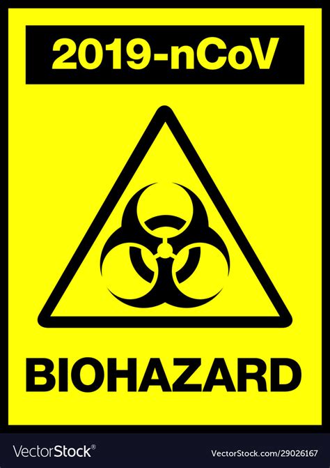 Novel Coronavirus 2019 Ncov Biohazard Poster Vector Image