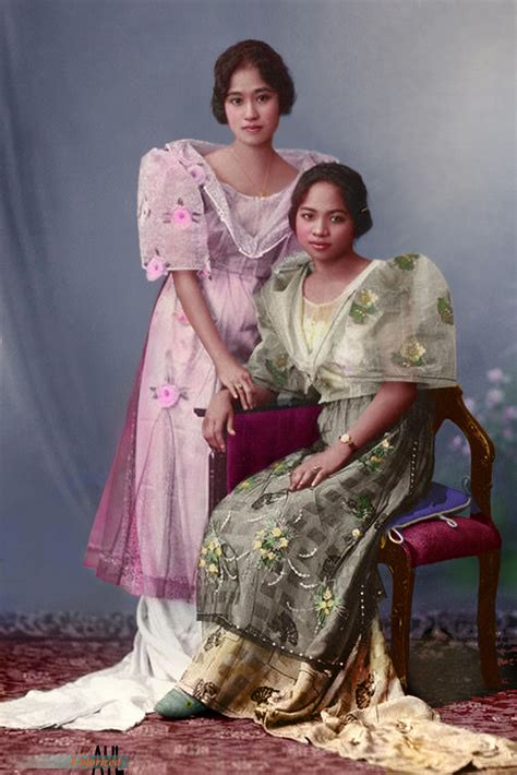 Philippine Women Wearing The Traditional Barot Saya Ca 1919 1920 R