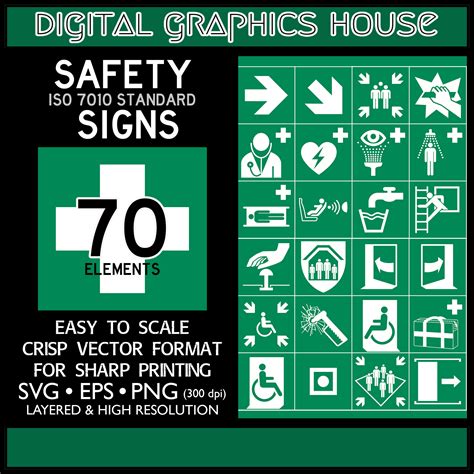 Iso 7010 Signs Iso Safe Condition Signs Vector Iso 7010 Etsy