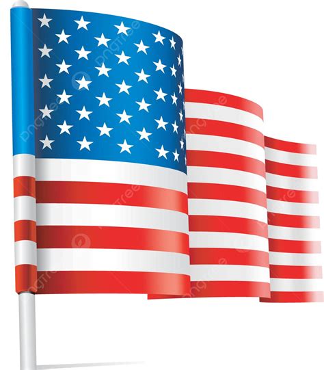 American Usa Flag Waving Nationality July 4 Waving Vector Nationality