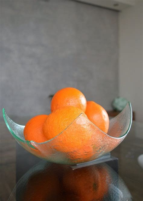 This Minimalistic Transparent Fused Glass Bowl Has Been Created To Add
