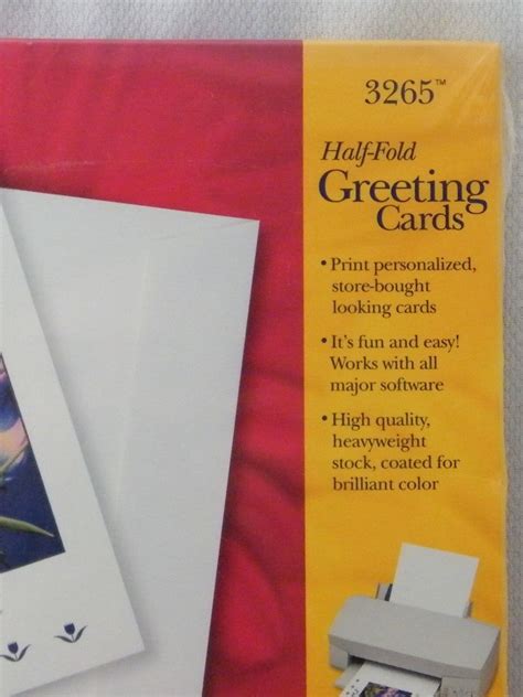 New Avery Personal Creations 3265 Half Fold 20 Unprinted Greeting Cards