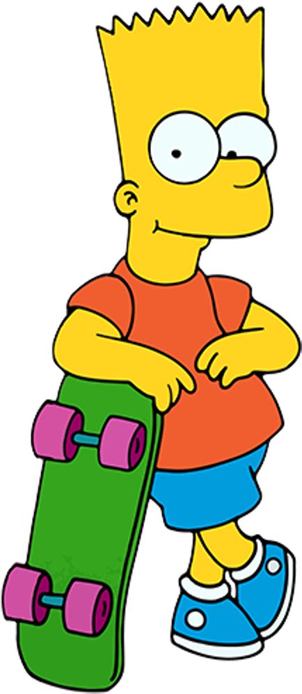 Download Cartoon Characters Simpsons Png Bart Simpson Skateboarding